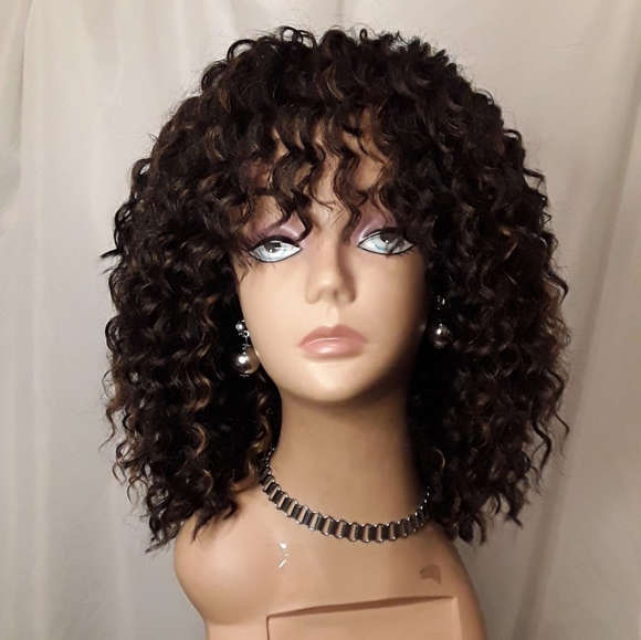 Other - New Handmade Deep Twist Crochet Wig w/Bangs #1b